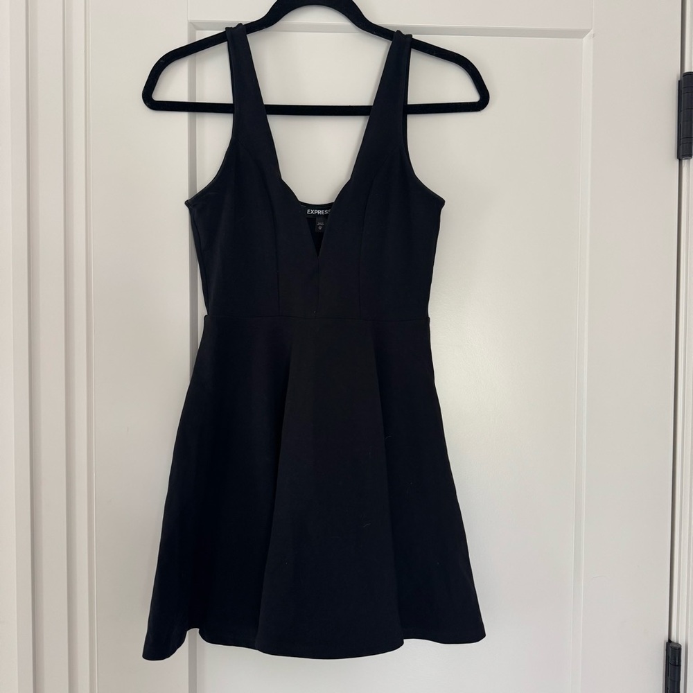 Express Black Sleeveless V-Neck Mini Dress